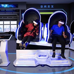 Pink Lighting VR Egg Chair 2 Sets 9D VR Cinema Simulator