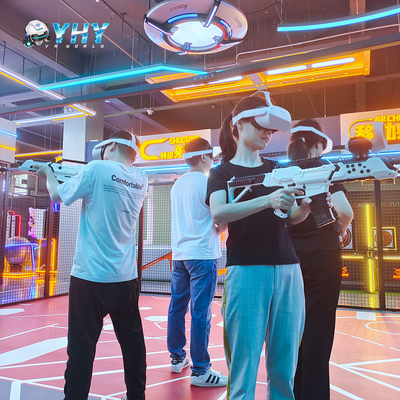 YHY جدید راه اندازی شده 4 بازیکن VR شوتینگ شبیه ساز با 360 Roam رایگان و بازی های چند نفره