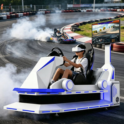 VR Karting مسابقه ماشین سیاه و سفید 9D واقعیت مجازی Kart شبیه ساز بازی ماشین سرگرمی مسابقه حرکت شبیه ساز