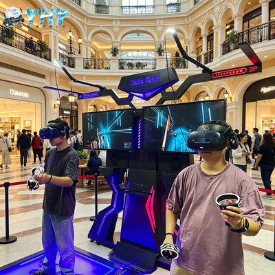 VR دو در مقابل حسگر حرکت کنسول بازی چند نفره آنلاین تیراندازی بزرگ رعد و برق میدان نبرد تاریک تجربه موزه تجهیزات