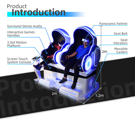2 صندلی VR Egg صندلی با سکه با 3 DOF 9D Simulator Cinema