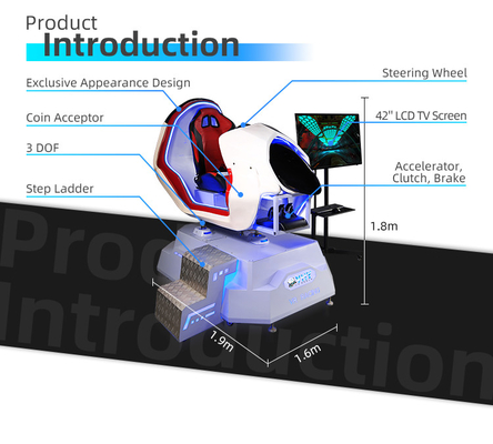 سکه بازی شبیه ساز ماشین مسابقه ای 220 ولت VR که برای کودکان و بزرگسالان کار می کند
