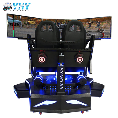 VR Zone 3 Screen Driving Simulator یک پلیر اکریلیک LED Light 3 Dof Electric Silinder