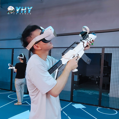 YHY جدید راه اندازی شده 4 بازیکن VR شوتینگ شبیه ساز با 360 Roam رایگان و بازی های چند نفره