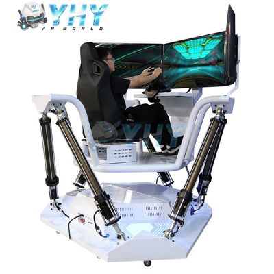YHY VR 6 DOF 3 Screens Racing Car Simulator with Steering Wheel Game Machine Indoor Outdoor Shopping Mall 