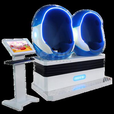2 بازیکن صندلی رولر کوستر واقعیت مجازی سینما 9d VR تخم مرغ 3dof صندلی های چرم بازی شبیه ساز ماشین