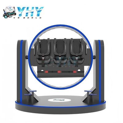 3 بازیکن 9D roller coaster Virtual Reality VR Game Machine Simulator با 21 اینچ صفحه لمسی دستگاه VR برای سرگرمی خانوادگی