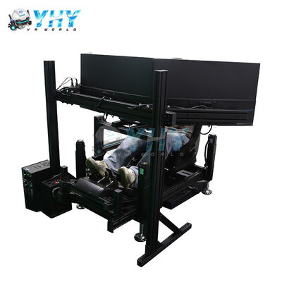 YHY 4DOF Sim Racing Cockpit با ساختار آلومینیومی و شبیه ساز مسابقه حرکت 3 صفحه نمایش