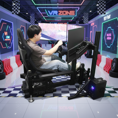 3 Screen Racing Simulator Cockpit Motion Driving Sim Rig with Gaming Seat PC & Console