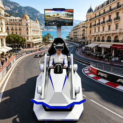 9D واقعیت مجازی ماشین مسابقه ماشین سرگرمی در فضای باز تجهیزات فیبرگلاس سفارشی سازی VR رانندگی ماشین بازی ماشین