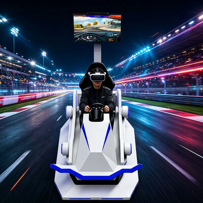VR Karting مسابقه ماشین سیاه و سفید 9D واقعیت مجازی Kart شبیه ساز بازی ماشین سرگرمی مسابقه حرکت شبیه ساز