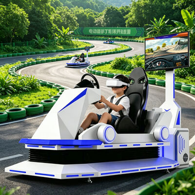 VR Karting مسابقه ماشین سیاه و سفید 9D واقعیت مجازی Kart شبیه ساز بازی ماشین سرگرمی مسابقه حرکت شبیه ساز