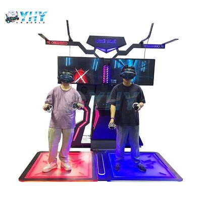 VR Simulator Virtual Reality Extreme Machine دو بازیکن در فضا قدم می زنند مرکز خرید تعاملی در فضای باز