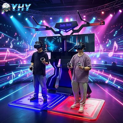پلتفرم نبرد دو نفره واقعیت مجازی VR 360 با ساختار فلزی و فایبرگلاس برای استفاده در مرکز خرید سرپوشیده