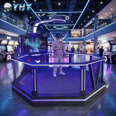بازی های VR تعاملی شبیه ساز 9D واقعیت مجازی 1 بازیکن فضای بزرگ HTC 9D VR شبیه ساز برای پارک بازی VR