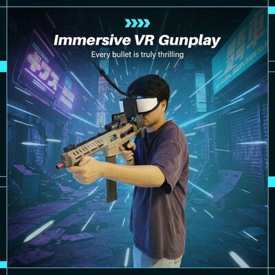 تجهیزات شلیک VR داخلی اتاق بازی آرکاد 9d VR بازی های شلیک اسلحه کودکان شبیه ساز