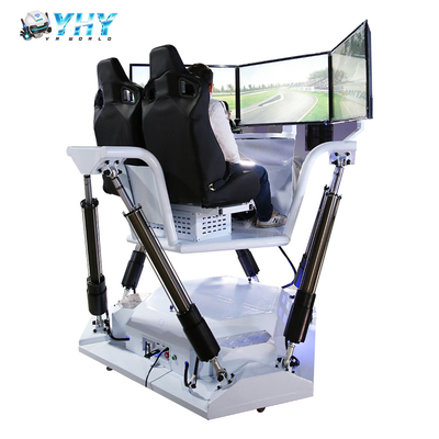YHY VR Factory Manufacture 6 DOF سیستم عامل مسابقه شبیه ساز 3 صفحه نمایش رانندگی ماشین بازی ماشین بازی ماشین سرگرمی سواری برای 2 بازیکن