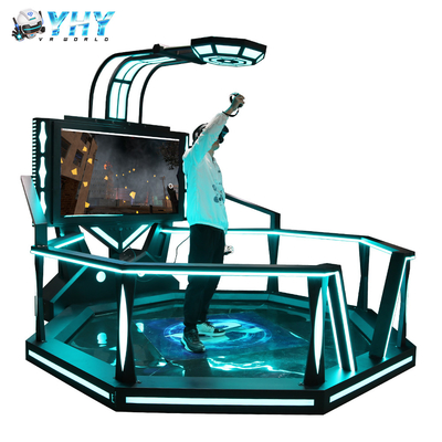 9d Vr پارک تفریحی پلت فرم ایستاده 360 چشم انداز شبیه سازی شلیک 3.0m فضا